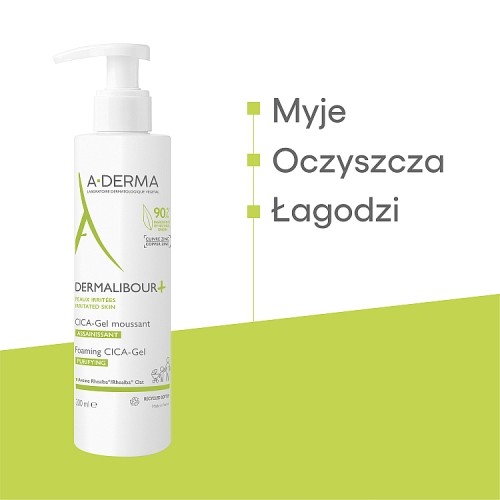 Miniaturka artykułu - #1 A-DERMA DERMALIBOUR+ CICA żel do mycia, 200ml