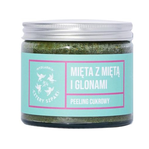 Miniaturka artykułu - #0 CZTERY SZPAKI (4szpaki) Peeling cukrowy Mięta z Miętą i Glonami, 250ml