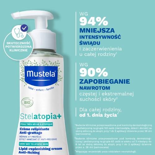 Miniaturka artykułu - #0 MUSTELA STELATOPIA+ Delikatny Krem Emolient, 300ml