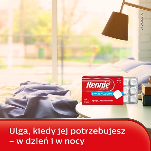 Zdjęcie produktu - 5 Rennie Antacidum smak miętowy, 24 tabl. do rozgryzania i żucia Inpharm