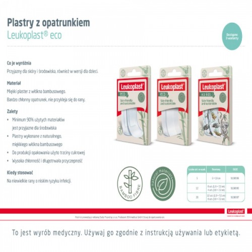 Zdjęcie produktu - 4 Leukoplast ECO Plastry, 20 szt.