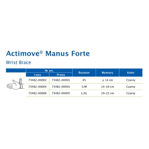 Miniaturka artykułu - #0 Actimove Professional Line Orteza nadgarstka rozmiar L/XL (lewa) czarny, 1szt.