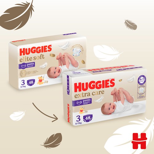 #8 – HUGGIES Pieluchomajtki Elite Soft Pants rozmiar 3 (6-11kg), 48szt. 
