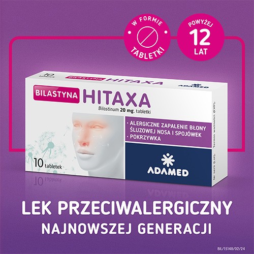 Miniaturka artykułu - #0 Bilastyna Hitaxa 20 mg, 10tabl.