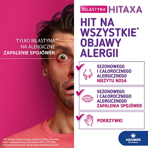 Miniaturka artykułu - #1 Bilastyna Hitaxa 20 mg, 10tabl.