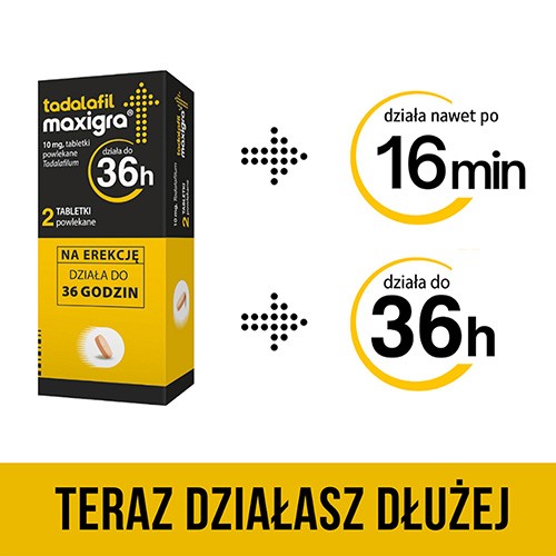 Miniaturka artykułu - #0 Zestaw Tadalafil Maxigra 10mg, 3x 2 tabletki powlekane
