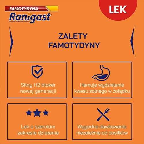 Zdjęcie produktu - 2 Zestaw Ranigast Famotydyna 20mg, 3x 30 tabletek
