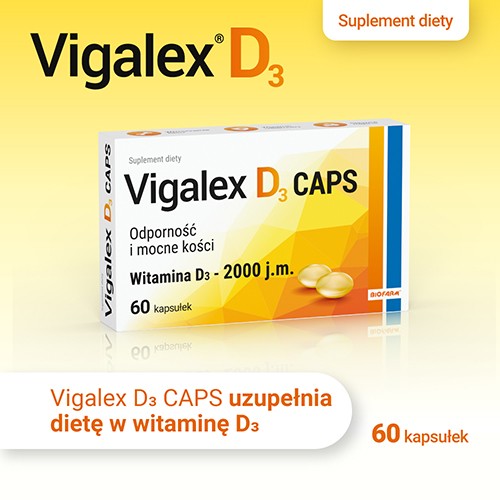 Miniaturka artykułu - #0 Vigalex D3 Caps 2000 j.m., 60kaps.  