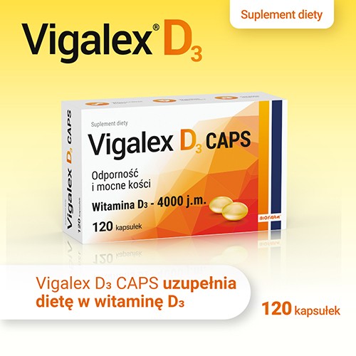 Miniaturka artykułu - #0 Vigalex D3 Caps 4000 j.m., 120 kapsułek