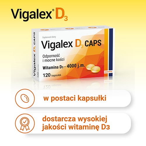 Zdjęcie produktu - 2 Vigalex D3 Caps 4000 j.m., 120 kapsułek