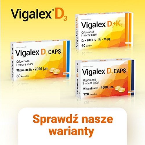 Zdjęcie produktu - 3 Vigalex D3 Caps 4000 j.m., 120 kapsułek