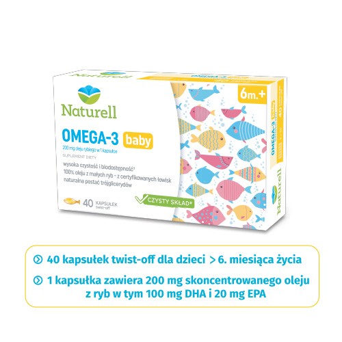 Miniaturka artykułu - #0 Naturell Omega 3 baby, 40 kaps.