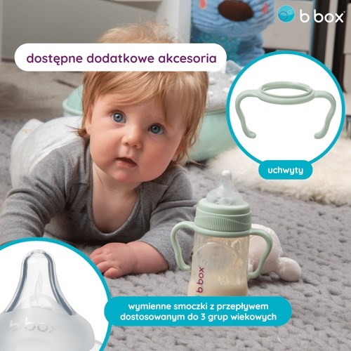 Miniaturka artykułu - #1 B.BOX Butelka do karmienia niemowląt (błękit), 180ml
