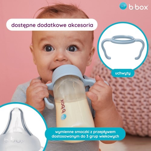 Zdjęcie produktu - 2 B.BOX Butelka do karmienia niemowląt (piwonia), 240ml