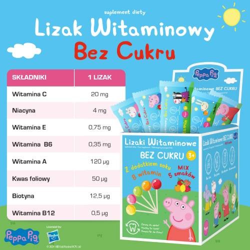 Miniaturka artykułu - #1 DOMOWA APTECZKA Vitamin Lollipops Peppa Pig Lizak pomarańczowy, 1 szt.