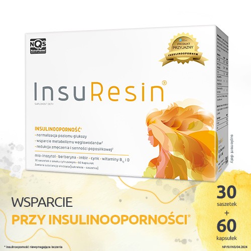 Miniaturka artykułu - #0 InsuResin NutroPharma, 30 sasz. + 60 kaps. - preparat wspierający przy insulinoodporności