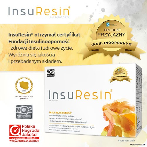 Zdjęcie produktu - 4 InsuResin NutroPharma, 30 sasz. + 60 kaps. - preparat wspierający przy insulinoodporności
