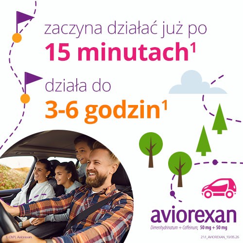 #3 – Aviorexan, Lek przeciwwymiotny i na chorobę lokomocyjną, 10 tabletek