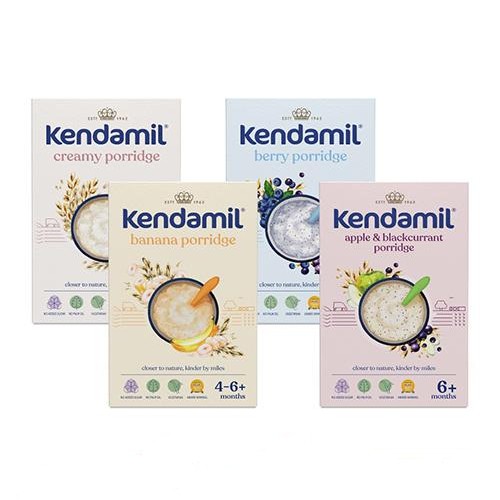 Miniaturka artykułu - #0 Kendamil Mix kaszek dla dzieci (4x150g) + łyżeczka