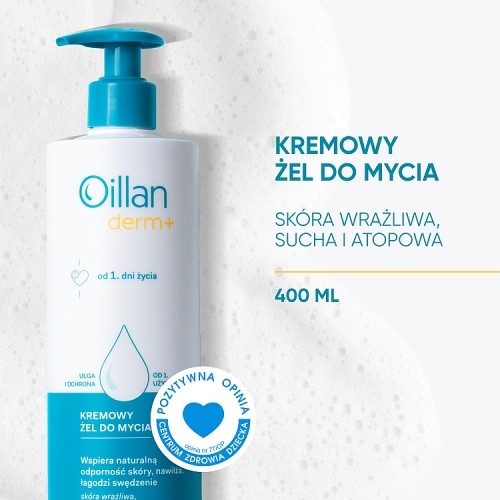 Miniaturka artykułu - #0 OILLAN DERM+ Kremowy Żel do mycia, 400ml