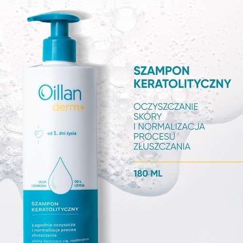 Miniaturka artykułu - #0 OILLAN Derm+ Szampon keratolityczny, 180ml