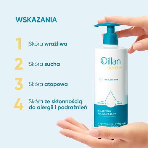 Miniaturka artykułu - #1 OILLAN Derm+ Szampon nawilżający, 180ml