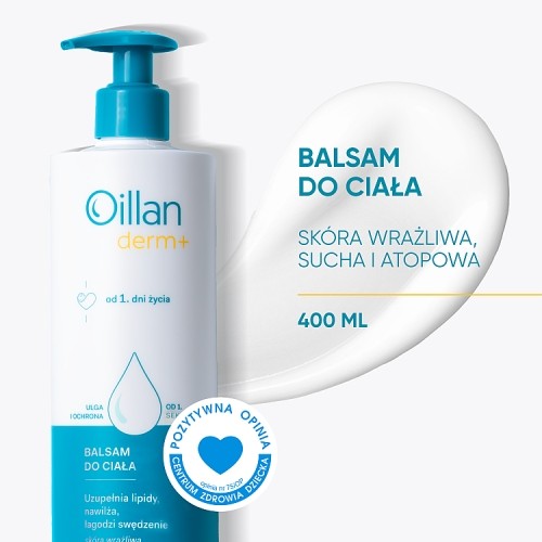 Miniaturka artykułu - #1 OILLAN Derm+ - balsam do ciała od 1. dnia życia, 400ml
