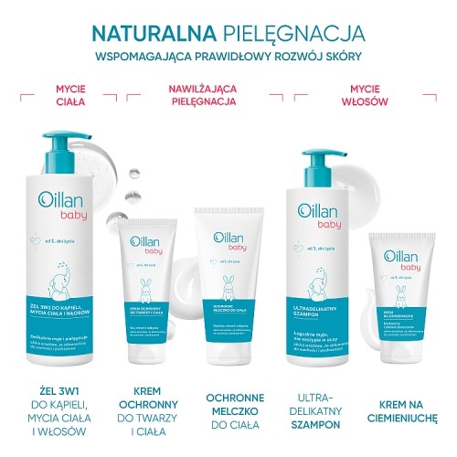Zdjęcie produktu - 5 OILLAN BABY - żel do mycia ciała i włos&oacute;w 3w1 od 1. dnia życia, 400ml
