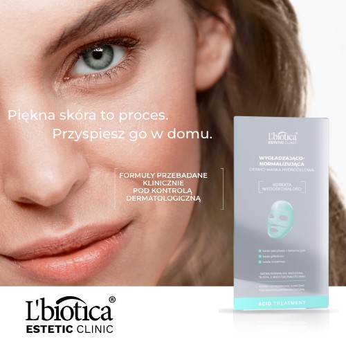 Miniaturka artykułu - #0 L'BIOTICA Estetic Clinic Acid Treatment Wygładzająco-normalizująca dermo-maska hydrożelowa, 23ml/1szt.