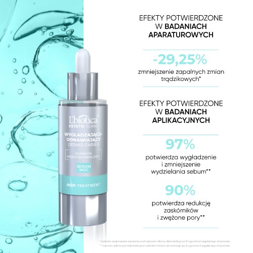 Miniaturka artykułu - #1 L'BIOTICA Estetic Clinic Acid Treatment Wygładzająco-odnawiające serum na noc, 30ml