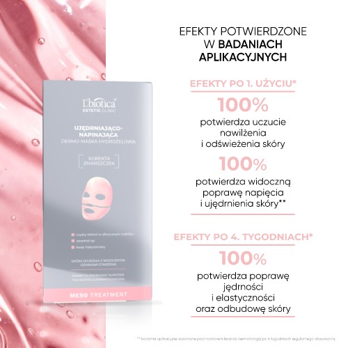 Miniaturka artykułu - #1  L'BIOTICA Estetic Clinic Meso Treatment Ujędrniająco-napinająca dermo-maska hydrożelowa do twarzy, 23ml/1szt.