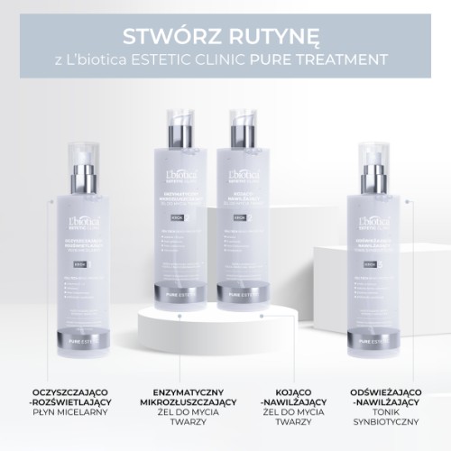 Zdjęcie produktu - 5 L'BIOTICA Estetic Clinic Pure Estetic Enzymatyczny mikrozłuszczający żel do mycia twarzy, 200ml