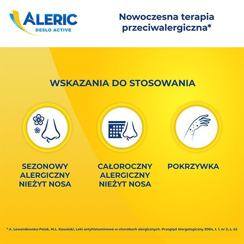 Miniaturka artykułu - #1 Zestaw Aleric Deslo Active - 3 x 10 tabletek - lek przeciwalergiczny