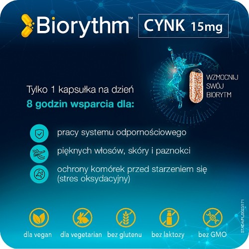 Miniaturka artykułu - #1 Biorythm Cynk 15mg, 30kaps.
