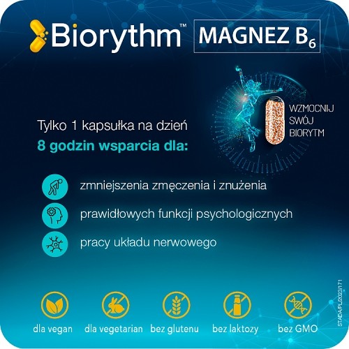 Miniaturka artykułu - #1 Biorythm Magnez B6, 30kaps.