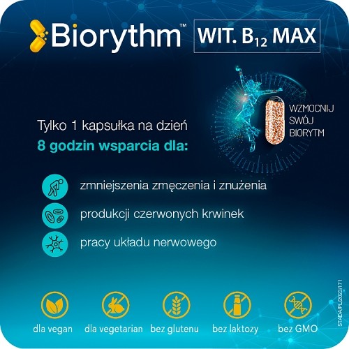 Miniaturka artykułu - #1 Biorythm Witamina B12 Max, 30kaps.