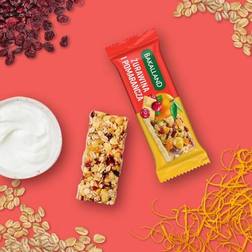 Miniaturka artykułu - #0 BAKALLAND BA! Baton żurawina i pomarańcza, 40g