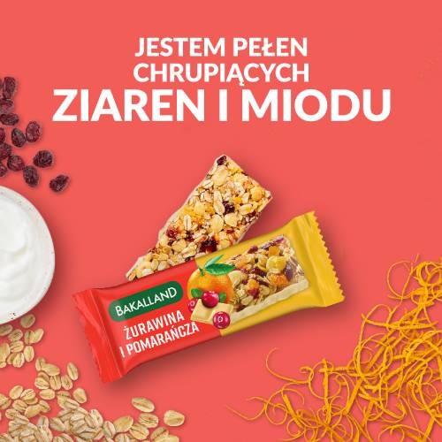 Miniaturka artykułu - #1 BAKALLAND BA! Baton żurawina i pomarańcza, 40g