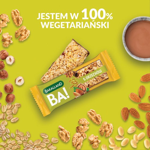Miniaturka artykułu - #1 BAKALLAND BA! Baton 5 orzech&oacute;w, 40g