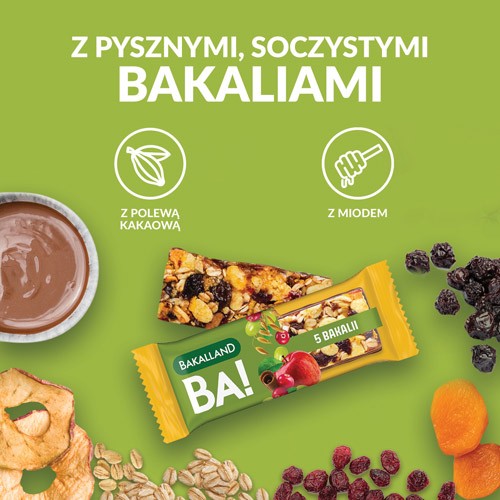 Zdjęcie produktu - 3 BAKALLAND BA! Baton zbożowy 5 bakalii, 40g