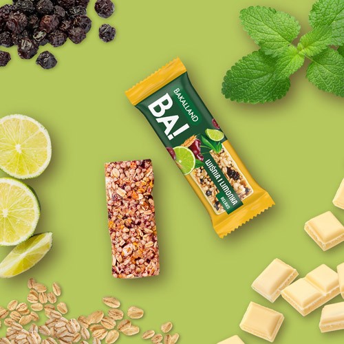 Miniaturka artykułu - #0 BAKALLAND BA!lans RELAKS Baton Wiśnia i limonka, 38g