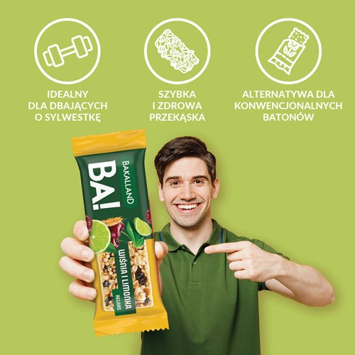 Zdjęcie produktu - 4 BAKALLAND BA!lans RELAKS Baton Wiśnia i limonka, 38g