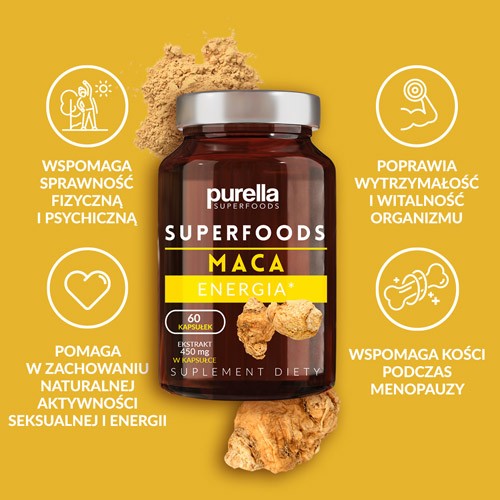 Zdjęcie produktu - 2 PURELLA Maca Energia, 60 kapsułek