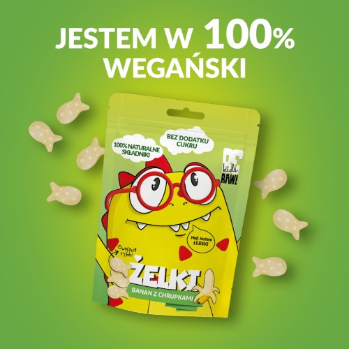 Miniaturka artykułu - #1 BeRAW Kids Żelki Banan z chrupkami, 35 g
