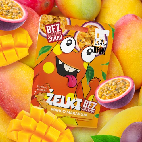 Miniaturka artykułu - #0 BeRAW Kids Żelki Mango Marakuja, 35 g