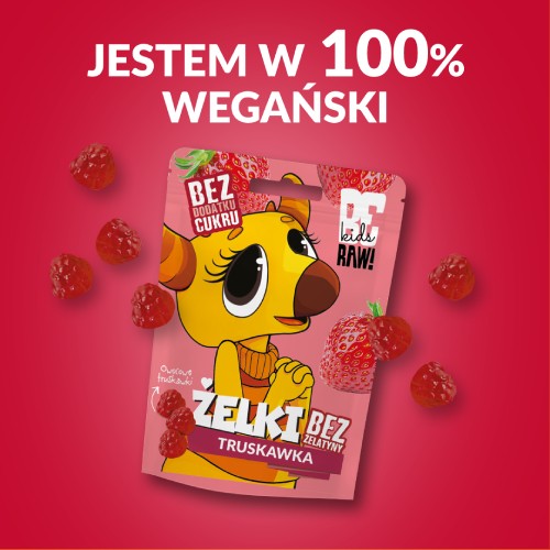 Miniaturka artykułu - #1 BeRAW Kids Żelki Truskawka, 35 g