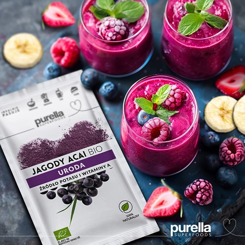 Zdjęcie produktu - 2 PURELLA Jagody Acai BIO. Odchudzanie. Potas + Witamina A, 21g
