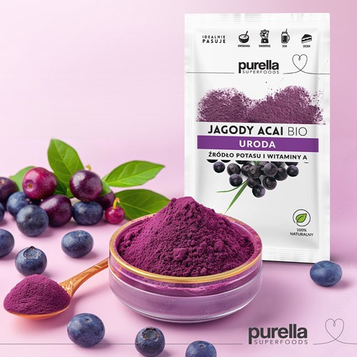Zdjęcie produktu - 3 PURELLA Jagody Acai BIO. Odchudzanie. Potas + Witamina A, 21g