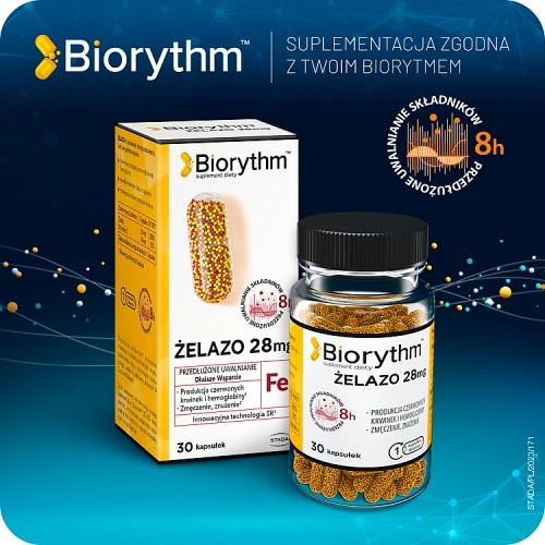 Miniaturka artykułu - #0 Biorythm żelazo 28mg, 30 kaps.