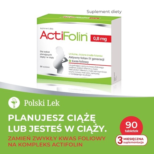 Zdjęcie produktu - 3 POLSKI LEK ActiFolin 0,8mg, 90tabl. 